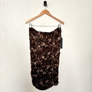 House of Harlow Mesh Ruched Pencil Midi Skirt Size Large